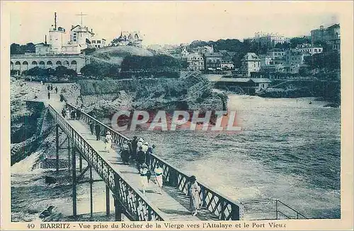 Ansichtskarte AK Biarritz Vue prise du Rocher de la Vierge vers L'Attalaye et le Port Vieux