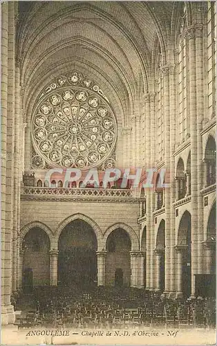 Cartes postales Angouleme Chapelle de N D d'Obezine Nef