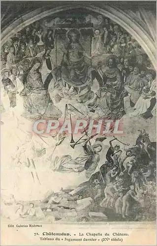 Cartes postales Chateaudun La Chapelle du Chateau Tableau du Jugement Dernier (XVe Siecle)