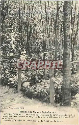 Cartes postales Esternay (Marne) Bataille de la Marne Septembre 1914 Militaria