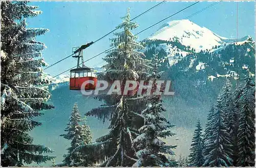 Cartes postales moderne Morzine (Haute Savoie) alt 1000 m Teleferique du Plenay (1636 m) Les Ressachaux (2172 m)