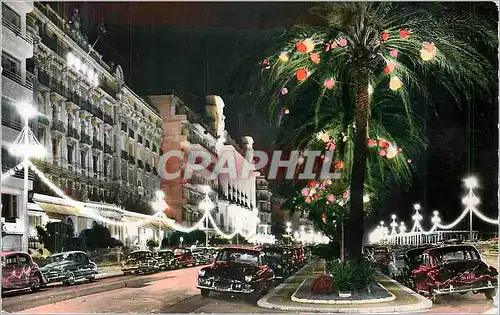 Moderne Karte Nice La Cote d'Azur La Promenade des Anglais la Nuit