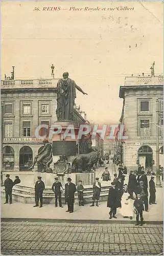 Cartes postales Reims Place Royale et Rue Colbert