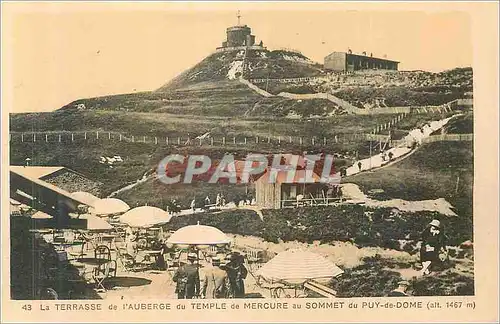 Cartes postales au Sommet du Puy de Dome (alt 1467 m) La Terrasse de l'Auberge du Temple de Mercure
