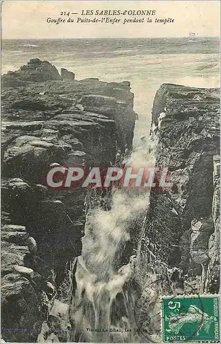Cartes postales Les Sables d'Olonne Gouffre du Puits de L'Enfer Pendant la Tempete