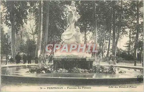 Ansichtskarte AK Perpignan Fontaine des Platanes