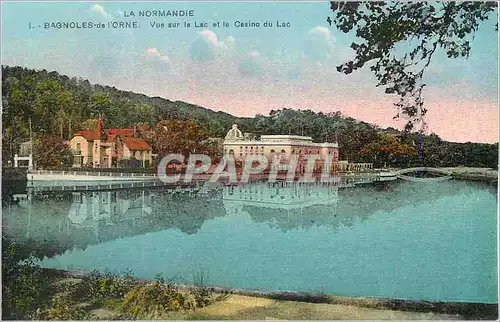 Cartes postales La Normandie Bagnoles de l'Orne Vue sur le Lac et le Casino du Lac