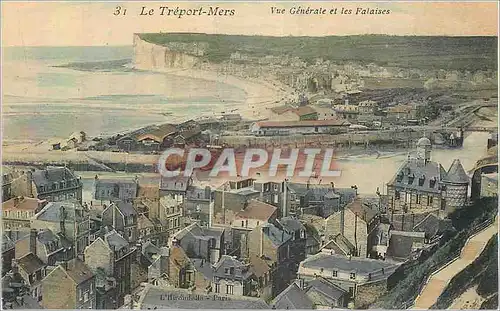 Cartes postales Le Treport Mers Vue Generale et les Falaises