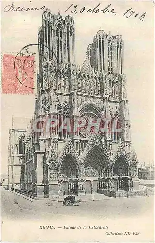 Ansichtskarte AK Reims Facade de la Cathedrale