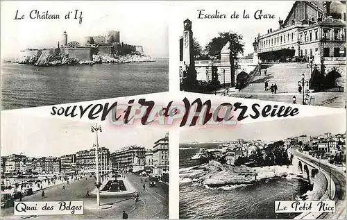 Cartes postales moderne Souvenir de Marseille Le Chateau d'If Escalier de la Gare Quai de Belges Le Petit Nice