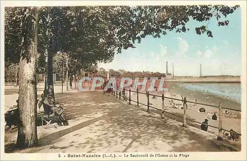 Cartes postales Saint Nazaire (I L) Le Boulevard de l'Ocean et la Plage