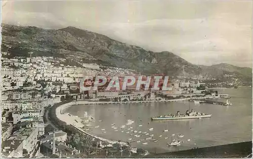 Moderne Karte Monaco Monte Carlo Vue Generale et Interieur du Port Bateau