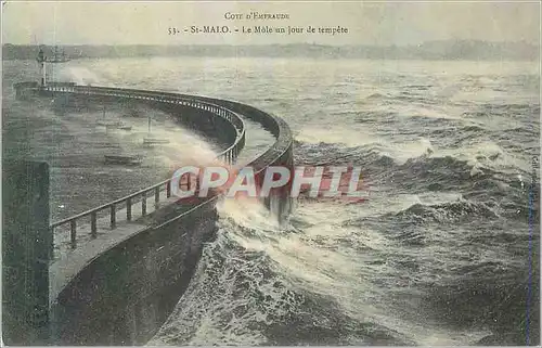 Ansichtskarte AK St Malo Cote d'Emeraude Le Mole un Jour de Tempete