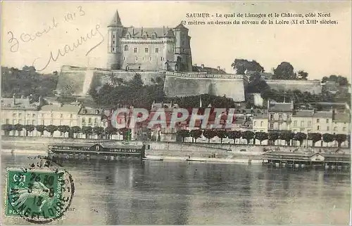 Ansichtskarte AK Saumur Le Quai de Limoges et le Chateau Cote Nord