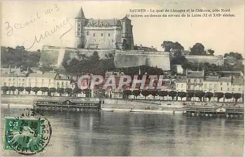 Cartes postales Saumur Le Quai de Limoges et le Chateau Cote Nord