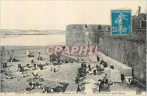 Ansichtskarte AK Saint Malo La Terrasse du Chateau et la Plage