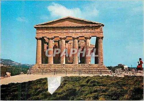 Moderne Karte Agrigento Tempio della Concordia Con in Fondo il Tempio di Giunone