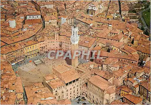 Moderne Karte Siena Place du Campo Vue de l'Avion