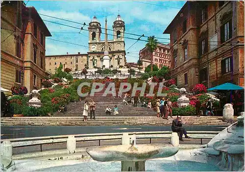 Cartes postales moderne Roma Pace d'Espagne et Eglise de la Trinite des Montagnes