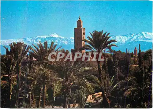 Moderne Karte Marrakech Maroc Pittoresque Koutoubia Grand Atlas