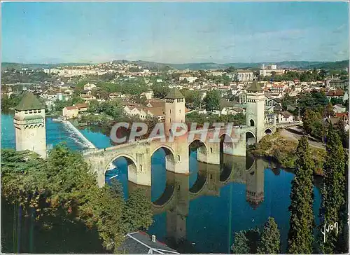 Moderne Karte Cahors (Lot) Couleurs et Lumiere de France Le Pont Valentre Le Lot et la Ville