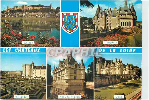 Cartes postales moderne les Chateaux de la Loire Chinon Langeais Villandry Azay le Rideau Usse