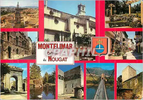 Moderne Karte Montelimar (Drome) Capitale du Nougat
