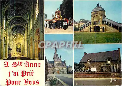 Ansichtskarte AK Sainte Anne d'Auray La Bretagne Interieur de la Basilique Statue de Sainte Anne La Scala Sancta