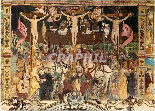 Cartes postales Bellinzona Ti Chiesa Madonna delle Grazie PP Francescani Particolare Dell'affresco Centrale Croc