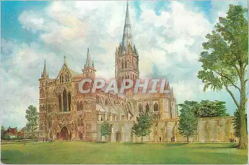 Cartes postales moderne Salisbury Cathedral from the South West Oil Painting by Michael Rhys Jenkins