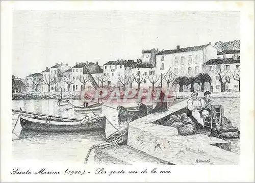 Cartes postales moderne Sainte Maxime a la Belle Epoque Les Quais vus de la Mer (1900)
