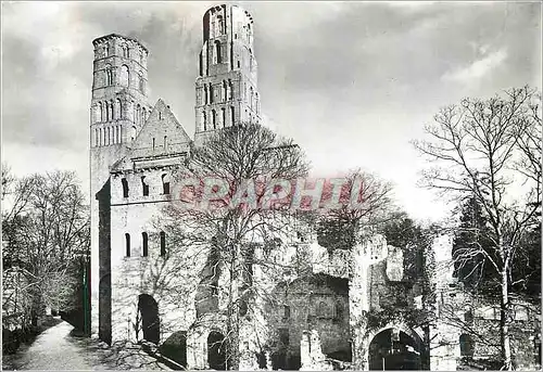 Cartes postales moderne Jumieges (S Mme) Ruines de l'Abbaye Eglise Notre Dame (XIe S) Facade Ouest