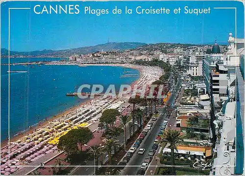 Moderne Karte Cannes (A M) La Cote d'Azur Plages de la Croisette et Suquet