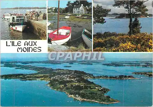 Moderne Karte Ile aux Moines (Morbihan) La Bretagne en Couleurs Le Debarcadere L'Arriere port La Pointe du Tre