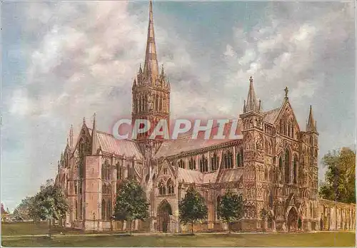 Cartes postales moderne Salisbury Cathedral from the Northwest Oil Painting by Michael Rhys Jenkins