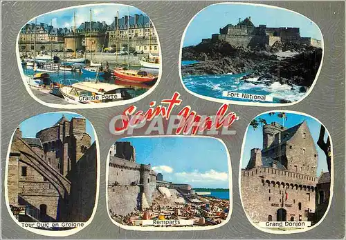 Cartes postales moderne Saint Malo Cite Corsaire (I et V) en Bretagne Grande porte Fort National Tour Quic en Groigne Re