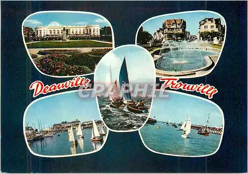 Cartes postales moderne Deauville Trouville Place de Morny Bassin des Yachts