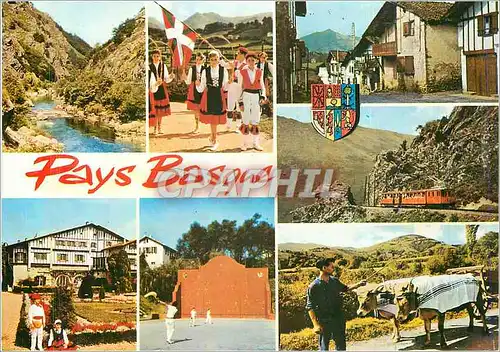 Moderne Karte Pays Basque la Nive au Pas de Roland Maisons Basques