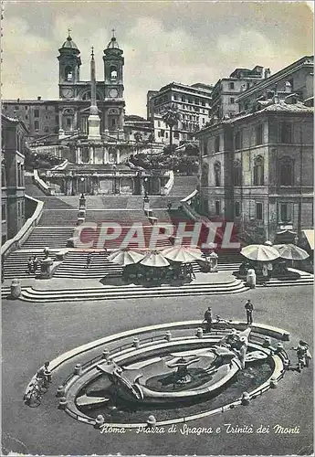 Cartes postales moderne Roma la Place d'Espagne et l'Eglise de la Trinite des Montagnes