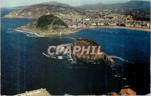 Cartes postales moderne San Sebastian Ile de Sta Clara et Vue Partielle du Mont Igueldo