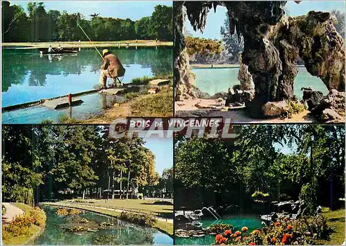 Cartes postales moderne Bois de Vincennes les Grottes du Lac Daumesnil Peche