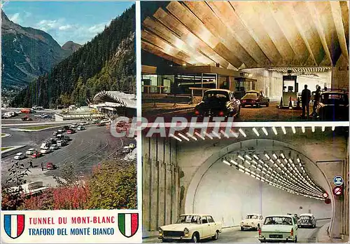 Moderne Karte Chamonix Mont Blanc Tunnel du Mont Blanc