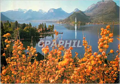 Moderne Karte Lac d'Annecy dans le Decor du Petit Lac