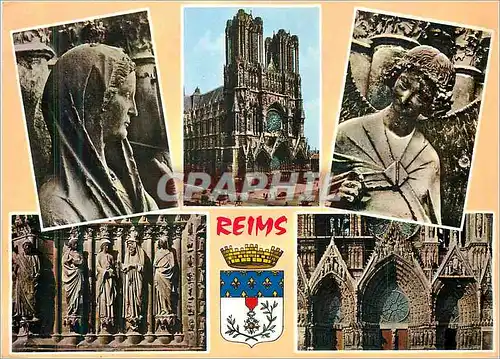 Moderne Karte Reims Ville d'Art et d'Histoire Facade de la Cathedrale (XIIIs Siecle)