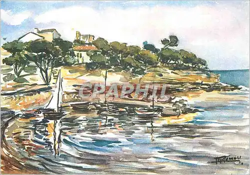 Cartes postales moderne Barques dans la Calanque les Aquarelles de Provence Cote d'Azur