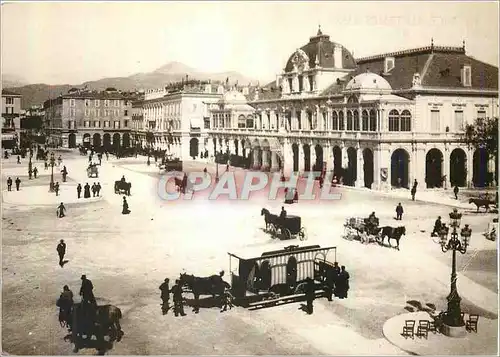 Moderne Karte Nice au Temps Passe la Place Massena et les Trams a Chevaux en 1888