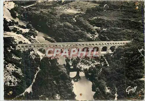 Moderne Karte Languedoc Pont du Gard (Gard) Vue Aerienne du Pont