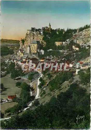 Moderne Karte Rocamadour (Lot) Vue Prise de la Route de l'Hospitalet