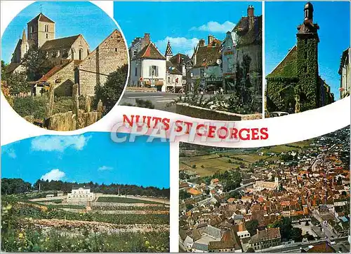 Cartes postales moderne Nuits St Georges (Cotes d'Or) Eglise Saint Symphorien Place de la Liberation Le Beffroi Le Chate