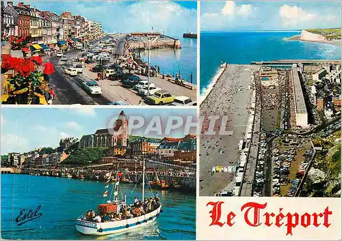 Cartes postales moderne le Treport (Seine Maritime) le Port Retour du Bateau Promenade Vue Generale